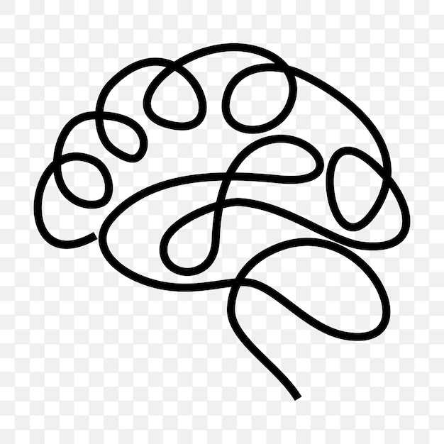 Continuous line drawing of brains