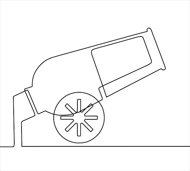 Vettore disegno a linea continua su canone