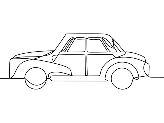 continuous line drawing on car