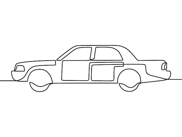 continuous line drawing on car
