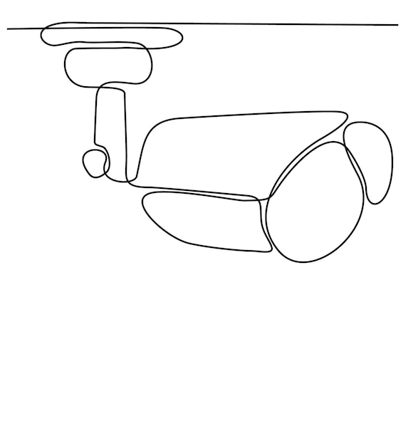 Vettore disegno a linea continua di cctv