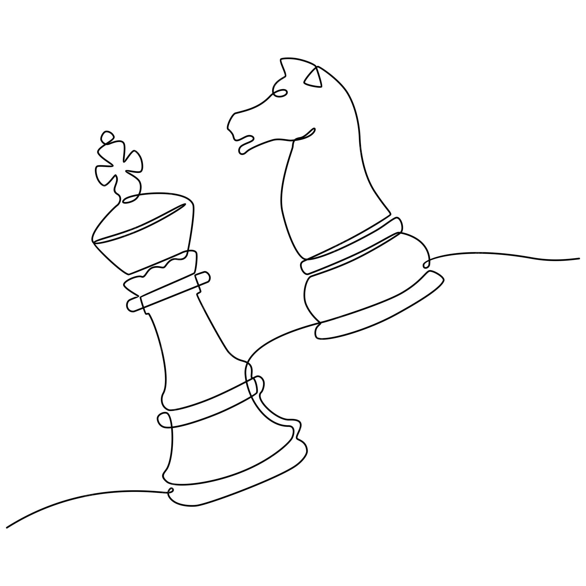 Continuous One Line Drawing Of Chess Queen Simple Dame Line Art Vector  Illustration Stock Illustration - Download Image Now - iStock