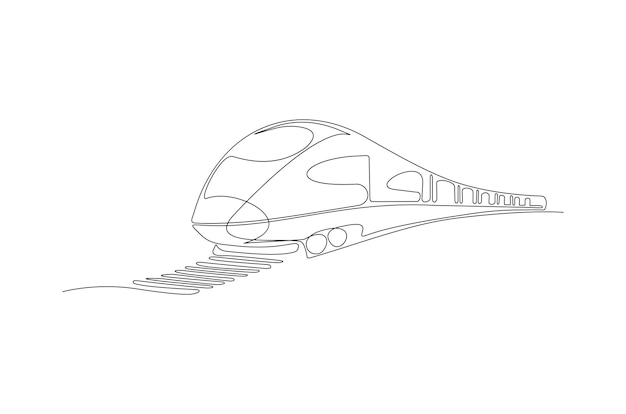 Continuous line drawing of a commercial transportation train vector illustration premium vector
