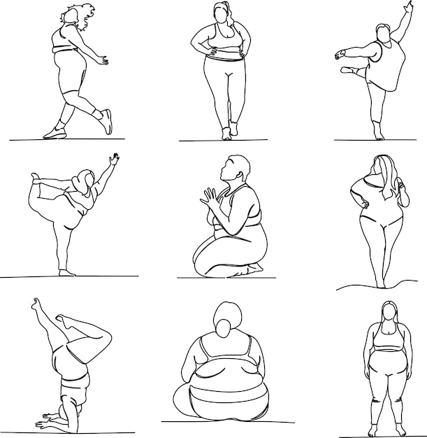 Premium Photo | A drawing of a woman in different poses with different  clothes generative ai