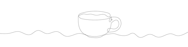 Continuous line drawing of cup The mug one line icon