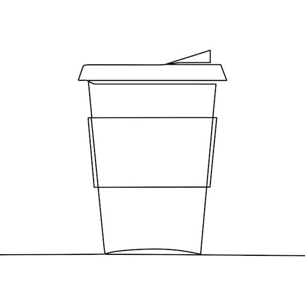 Continuous line drawing on cup