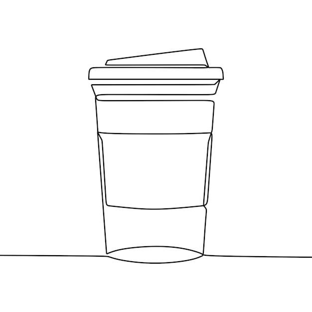 Continuous line drawing on cup