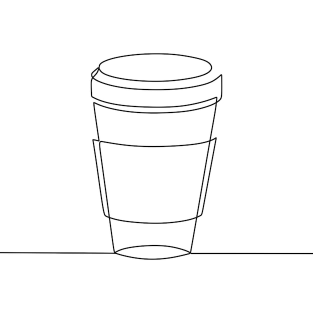 Continuous line drawing on cup