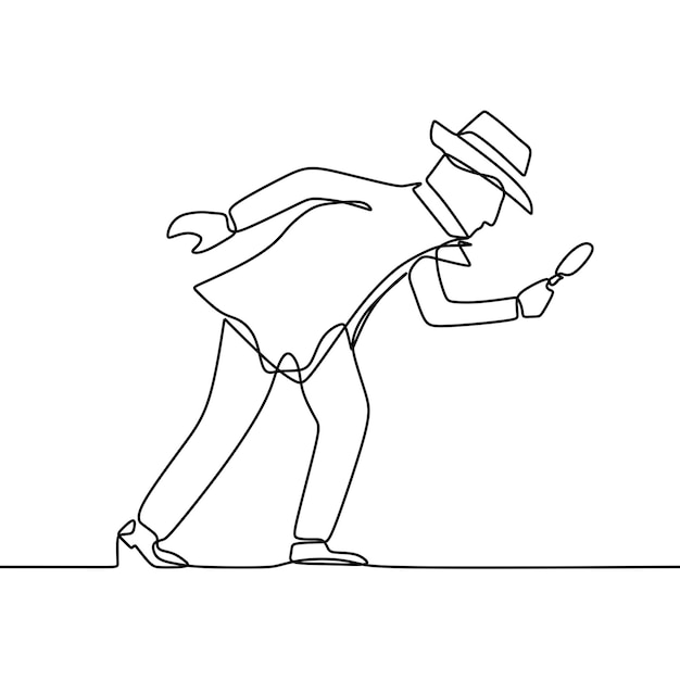 continuous line drawing on detective