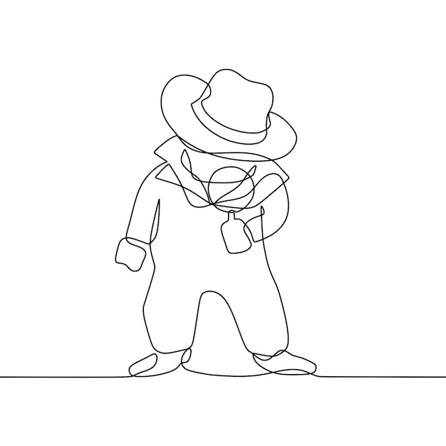 continuous line drawing on detective