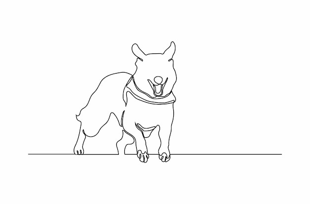 Continuous line drawing of dog concept vector illustration Premium Vector