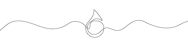 Continuous line drawing of drop Water drop line icon One line drawing background Vector water drop icon