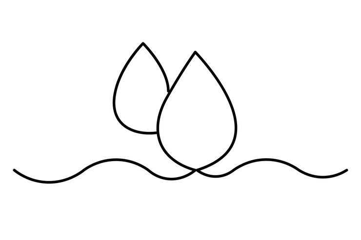 Vector continuous line drawing of drop water drop line icon raun drop icon vector illustration