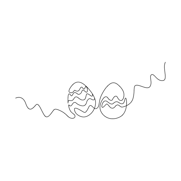 Vector continuous line drawing easter egg illustration vector