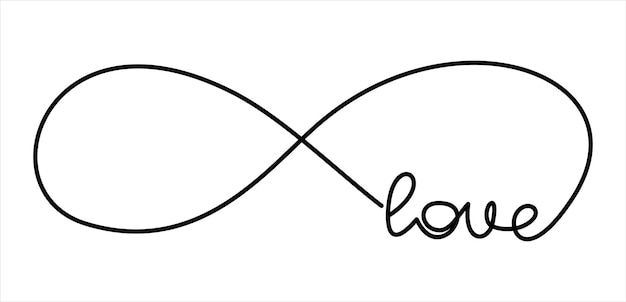 Continuous line drawing endless love concepts
