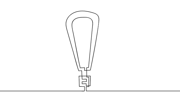 Continuous line drawing of exclamation mark