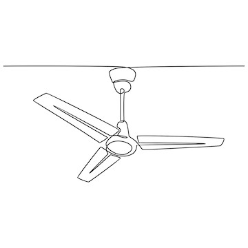 Continuous Line Drawing Of A Fan Vector