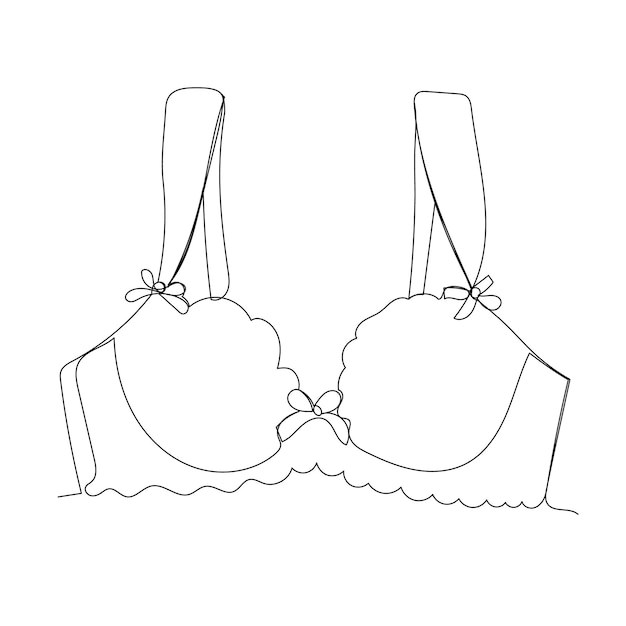 Continuous line drawing female bra