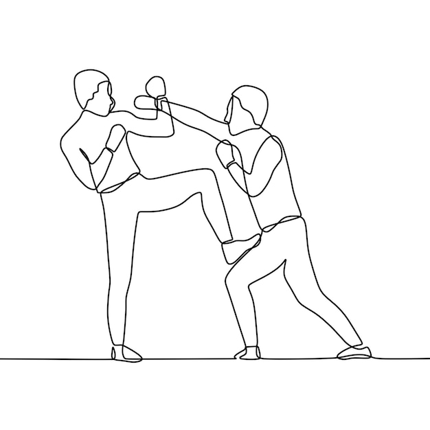 Continuous line drawing on fight