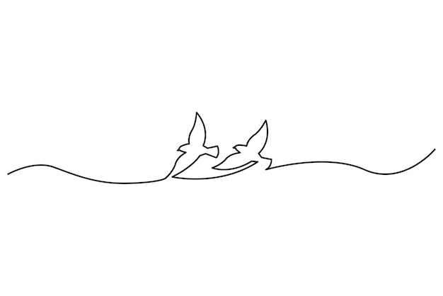 Continuous line drawing of flying up dove Bird symbol of peace and freedom stock image