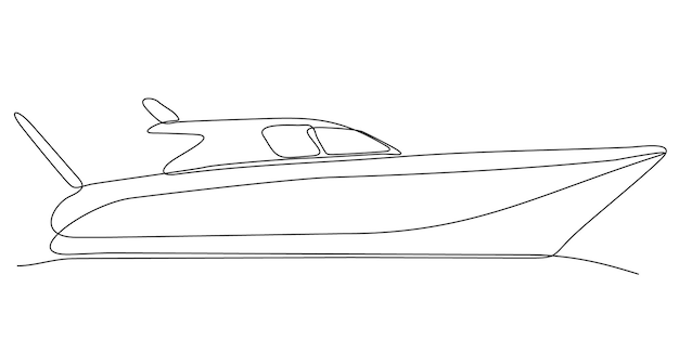 continuous line drawing from the boat traveling at high speed in the waters.