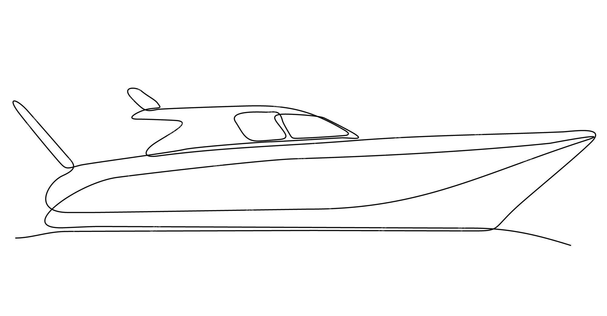 Premium Vector  Continuous line drawing from the boat traveling at high  speed in the waters.