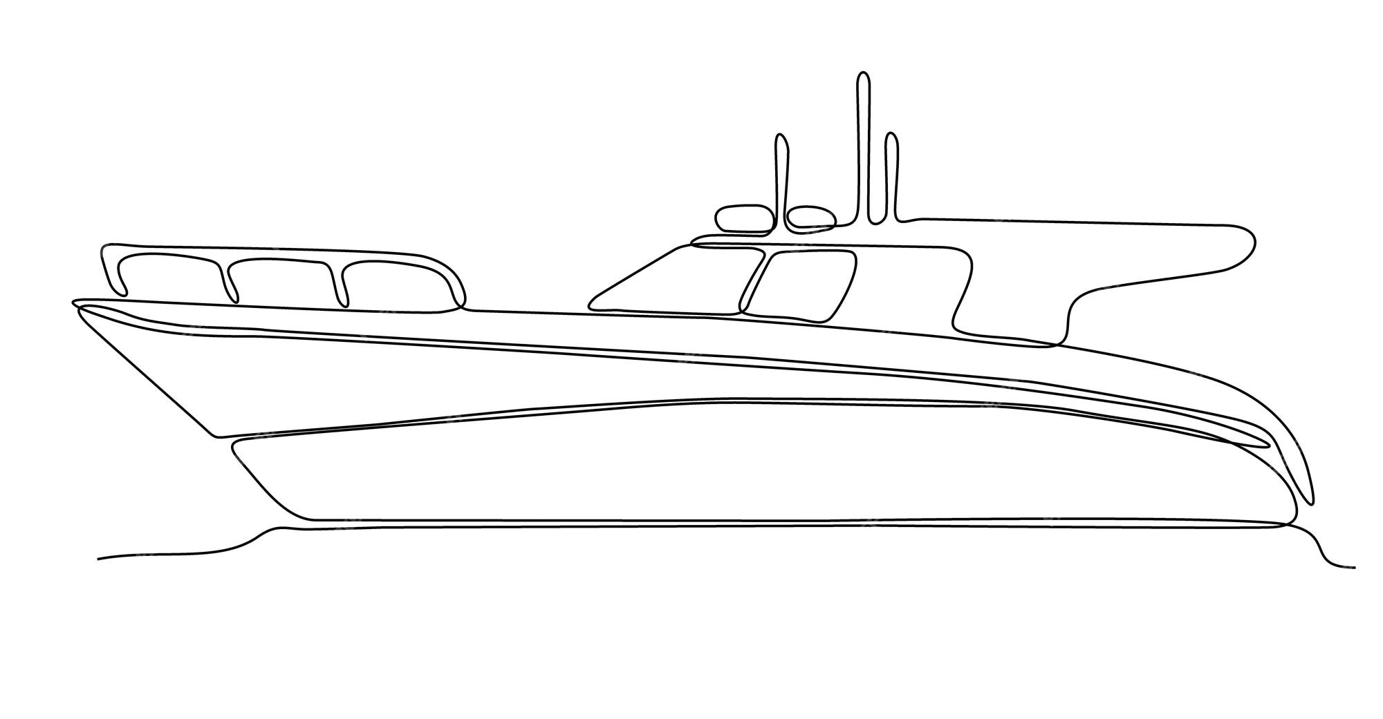 Premium Vector  Continuous line drawing from the boat traveling at high  speed in the waters.