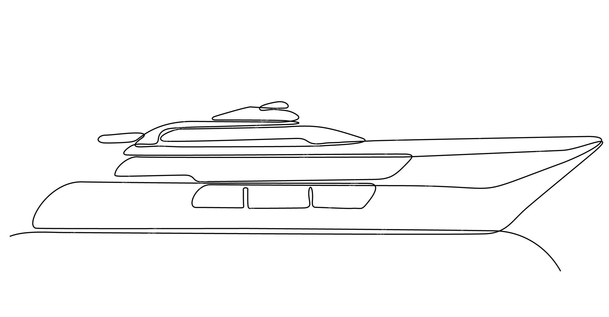 Premium Vector  Continuous line drawing from the boat traveling at high  speed in the waters.