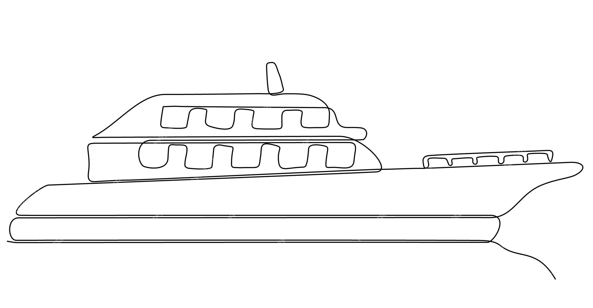 Premium Vector  Continuous line drawing from the boat traveling at high  speed in the waters.