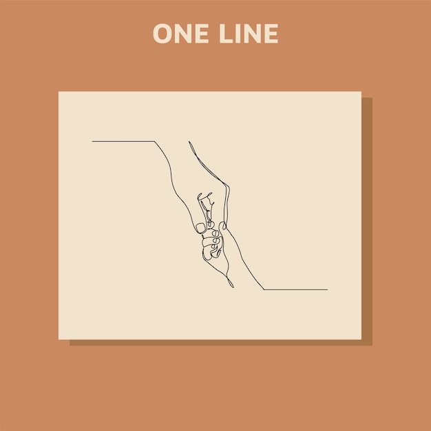 Vettore disegno di linea continuo dare una mano