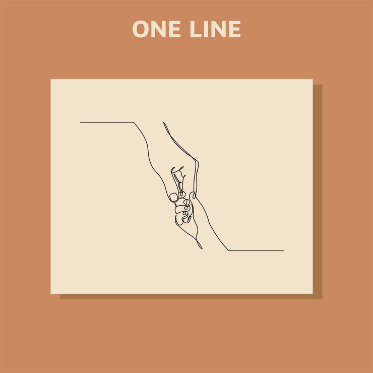 Continuous line drawing Giving a helping hand