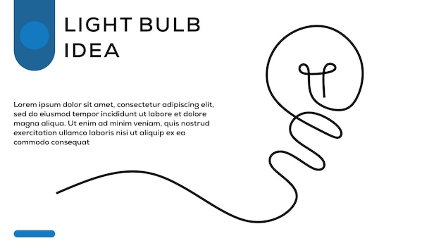 Vettore disegno a tratteggio continuo della lampadina incandescente