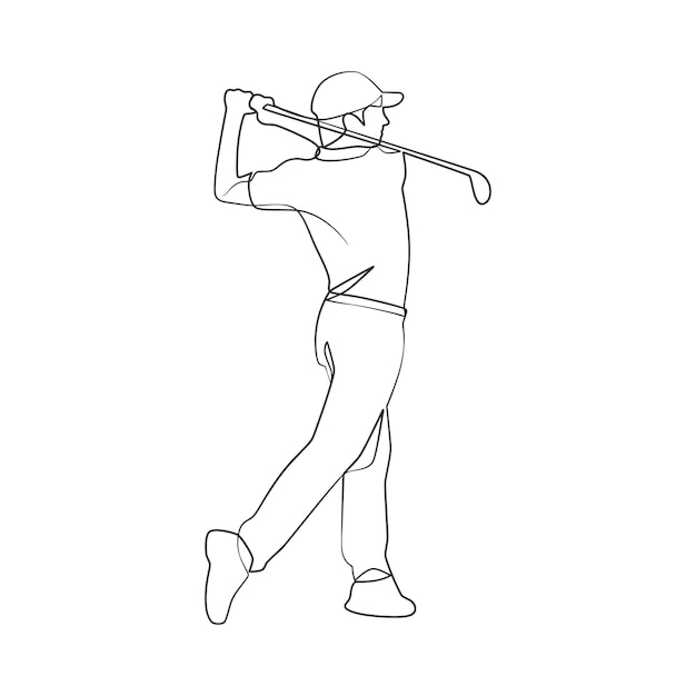 Непрерывный рисунок линии игрока в гольф