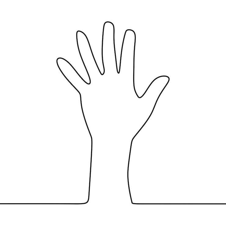 Vector 手のジェスチャーでの連続線画