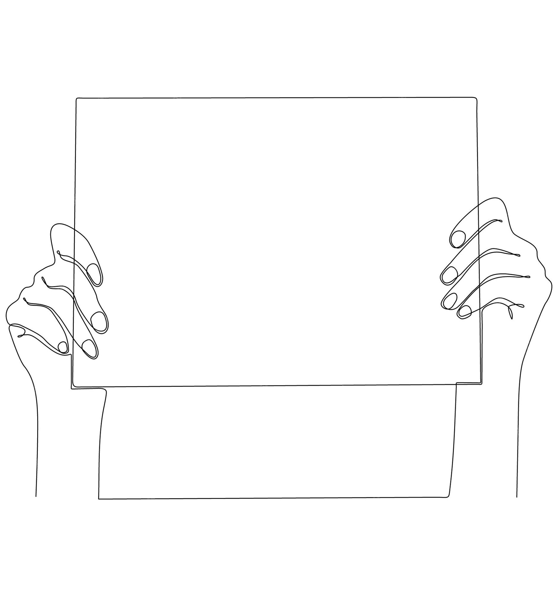 Premium Vector Continuous line drawing hand holding paper