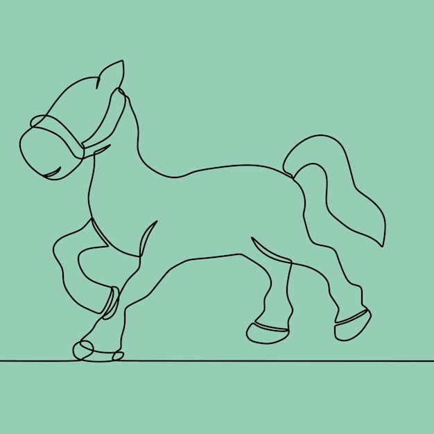 непрерывное рисование линий на лошади