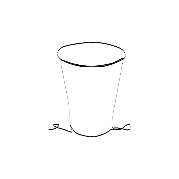 Continuous line drawing illustration of coffee