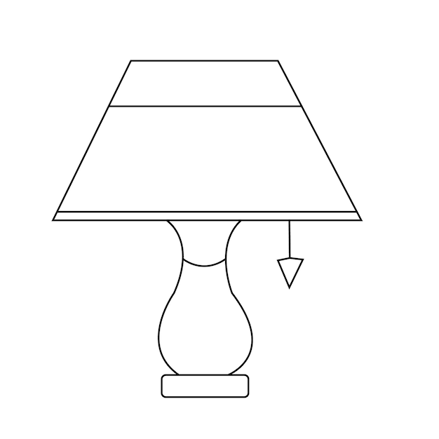 Continuous line drawing lamp on the table vector illustration