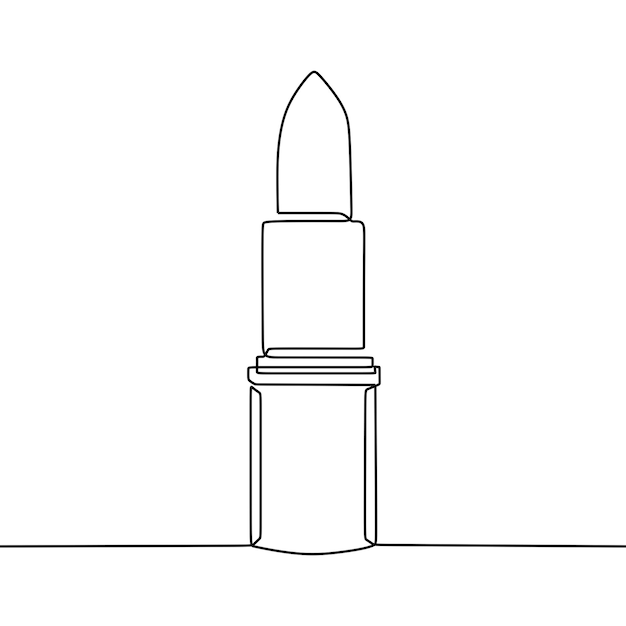 Continuous line drawing on lipstick