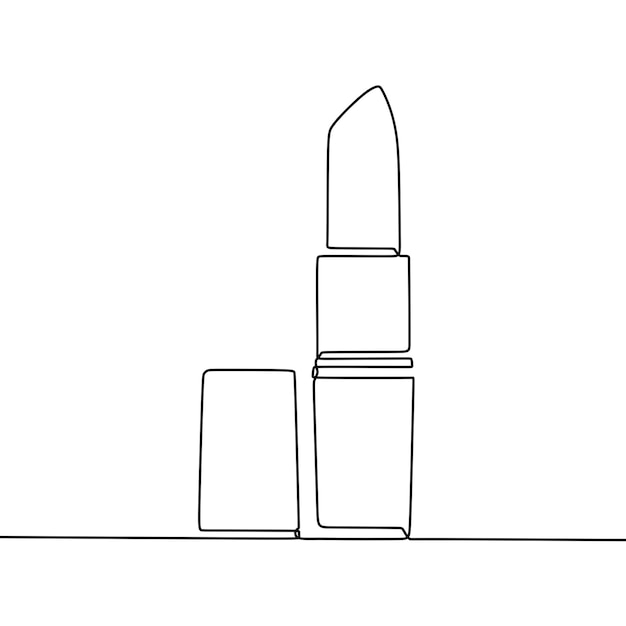 Vettore disegno a linea continua su rossetto