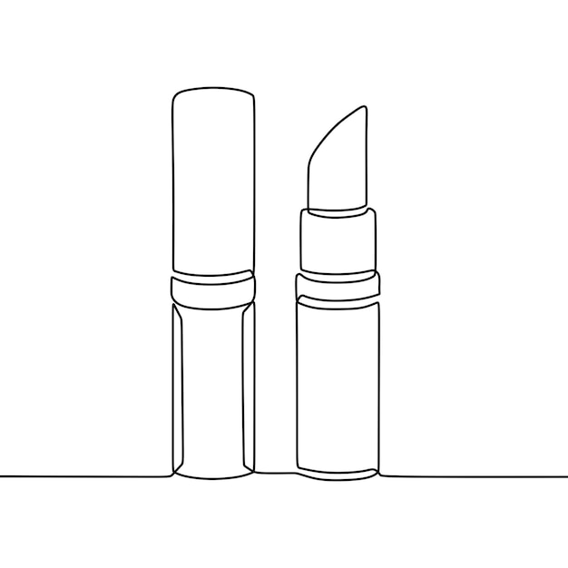 Continuous line drawing on lipstick