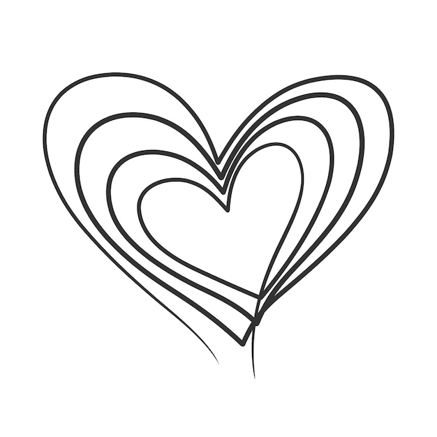 Continuous line drawing of love sign Love heart one line drawing Minimalist illustration of love