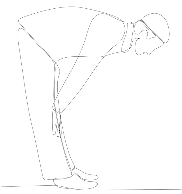 continuous line drawing man praying