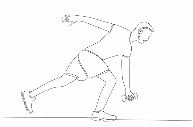 Continuous line drawing of a man running vector illustration premium vector Premium Vektor