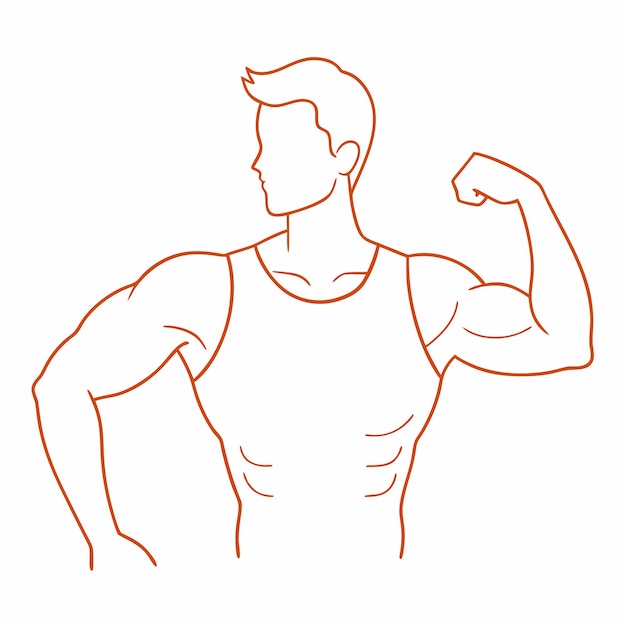 한 사람의 팔의 터 윤을 보여주는 연속적인 라인 그림.