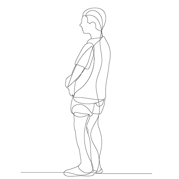 Continuous line drawing man sketch