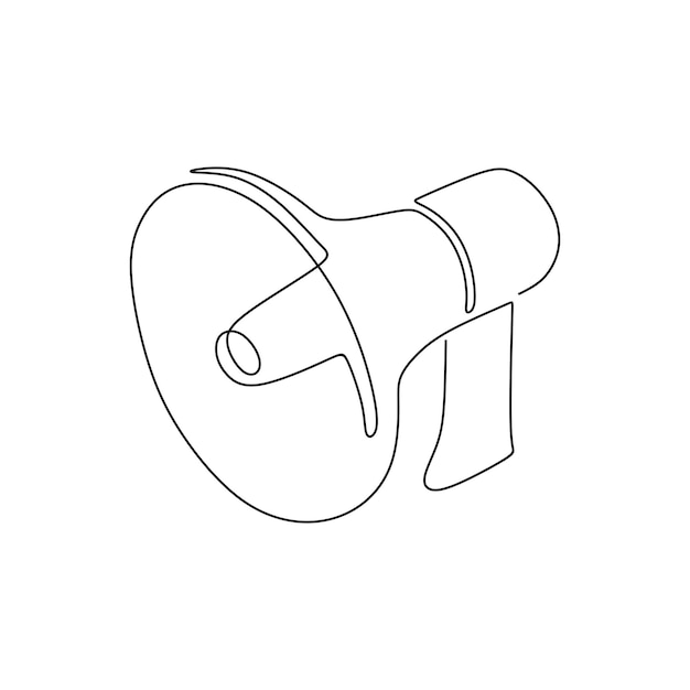 Continuous line drawing of megaphone