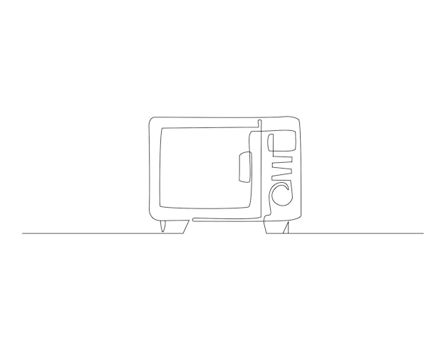 Continuous Line Drawing Of Microwave One Line Of Oven Electric Microwave Continuous Line Art Editable Outline