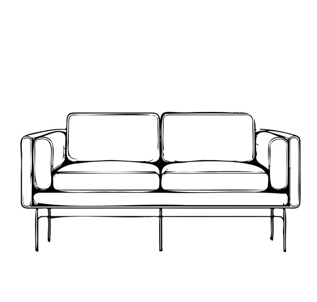 Continuous line drawing of modern style sofa