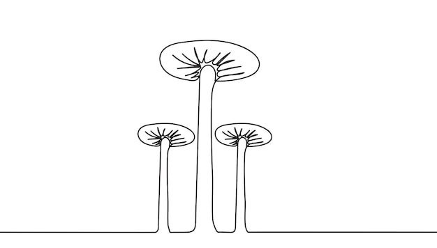 Continuous line drawing of Mushroom